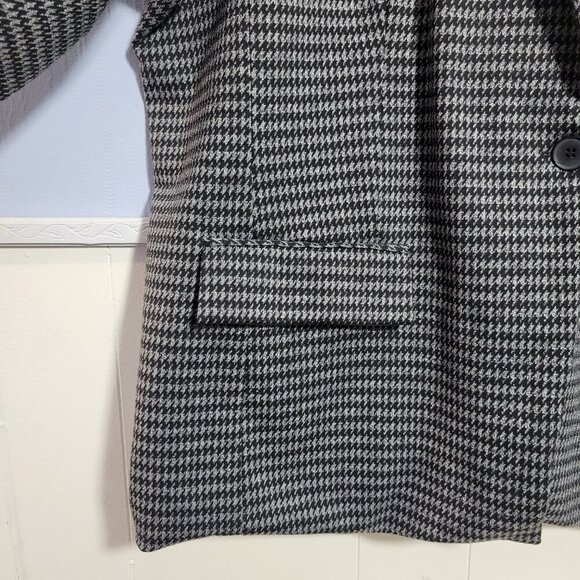 Truth by Republic 3X Light Gray Black Houndstooth One Button Longsleeve Blazer - Picture 4 of 12